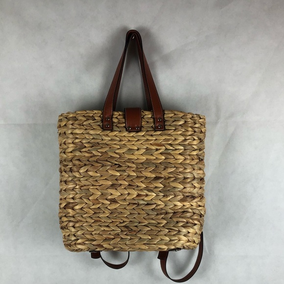New Braided Straw Backpack/ Shoulder Bag - Picture 2 of 6